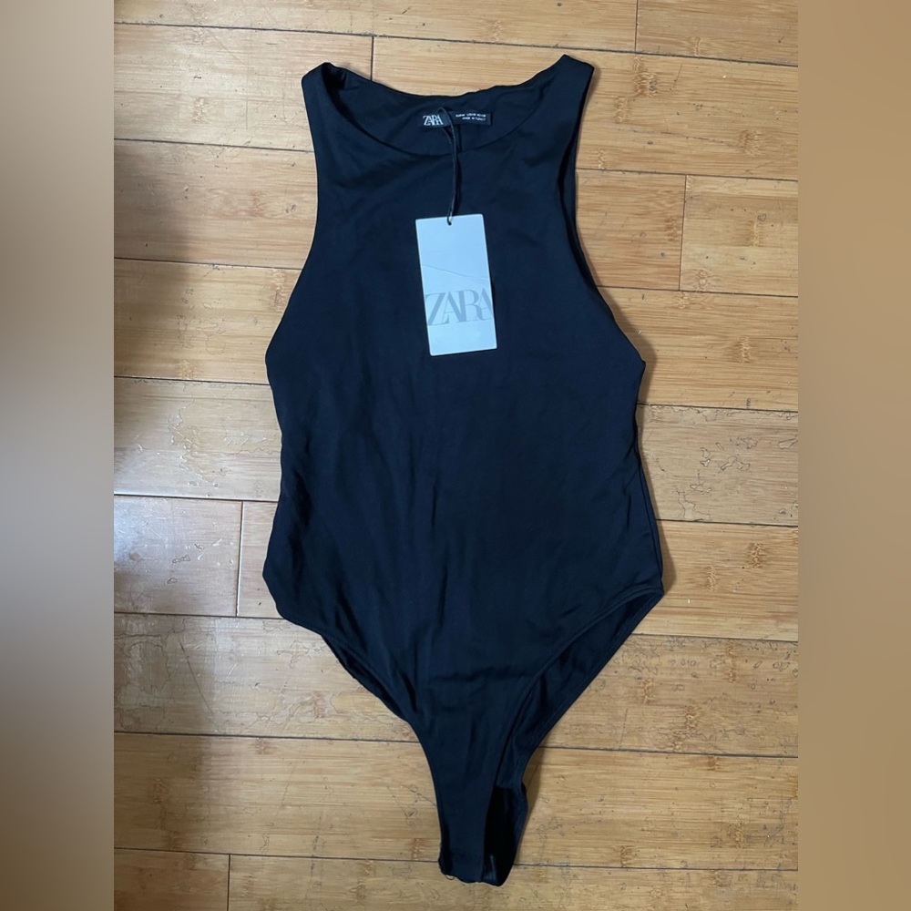 *NWT* Zara High Neck Bodysuit - Black - Size Medium